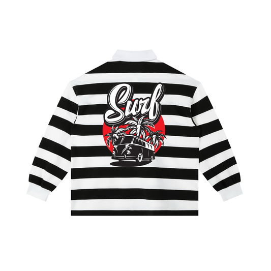 Color Block Stripe Polo Shirt