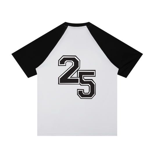 Contrast Raglan Sleeve Mesh T-Shirt