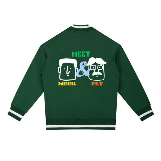 Contrast Piping Zip Bomber Jacket