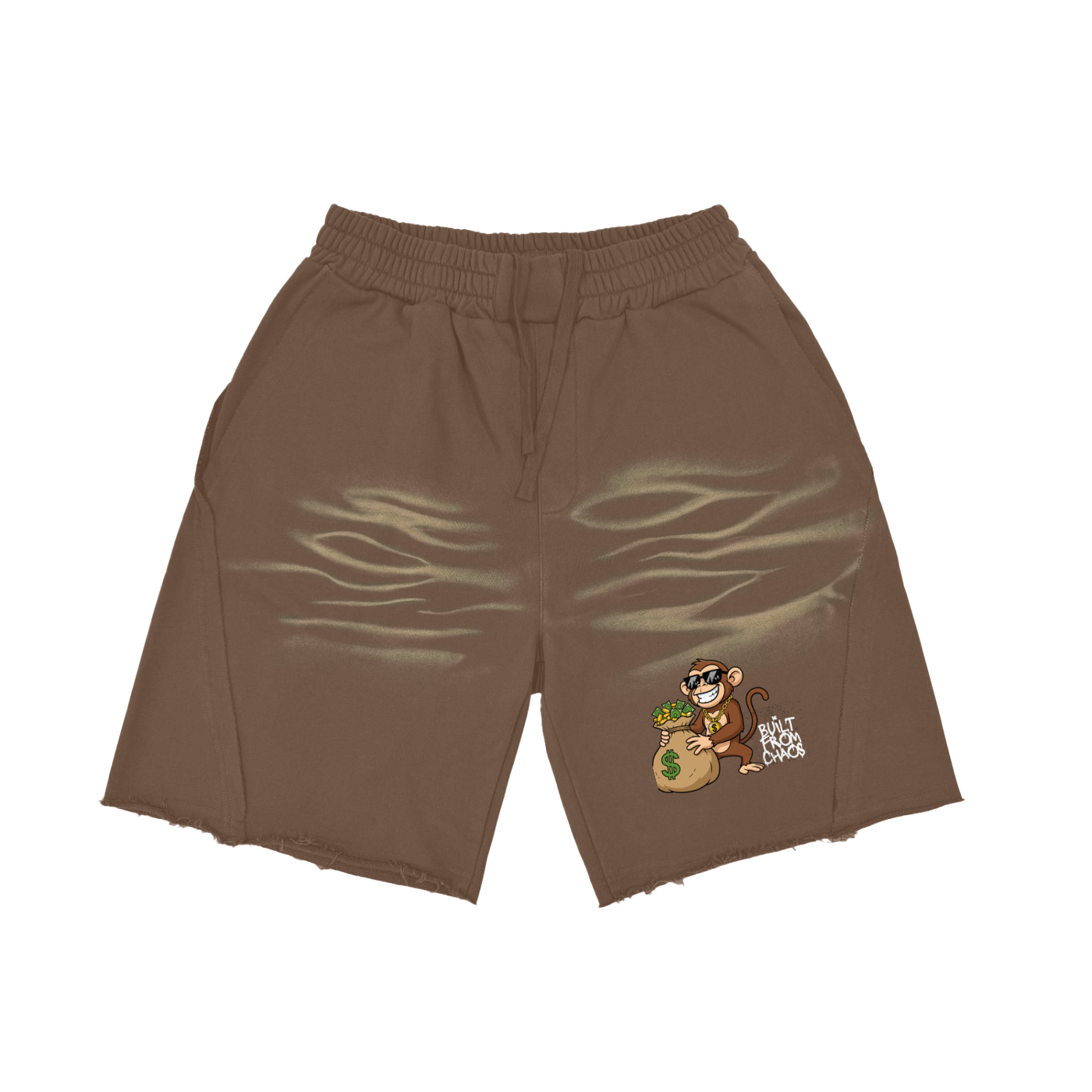 Vintage Washed Tiger Stripes Short Pants