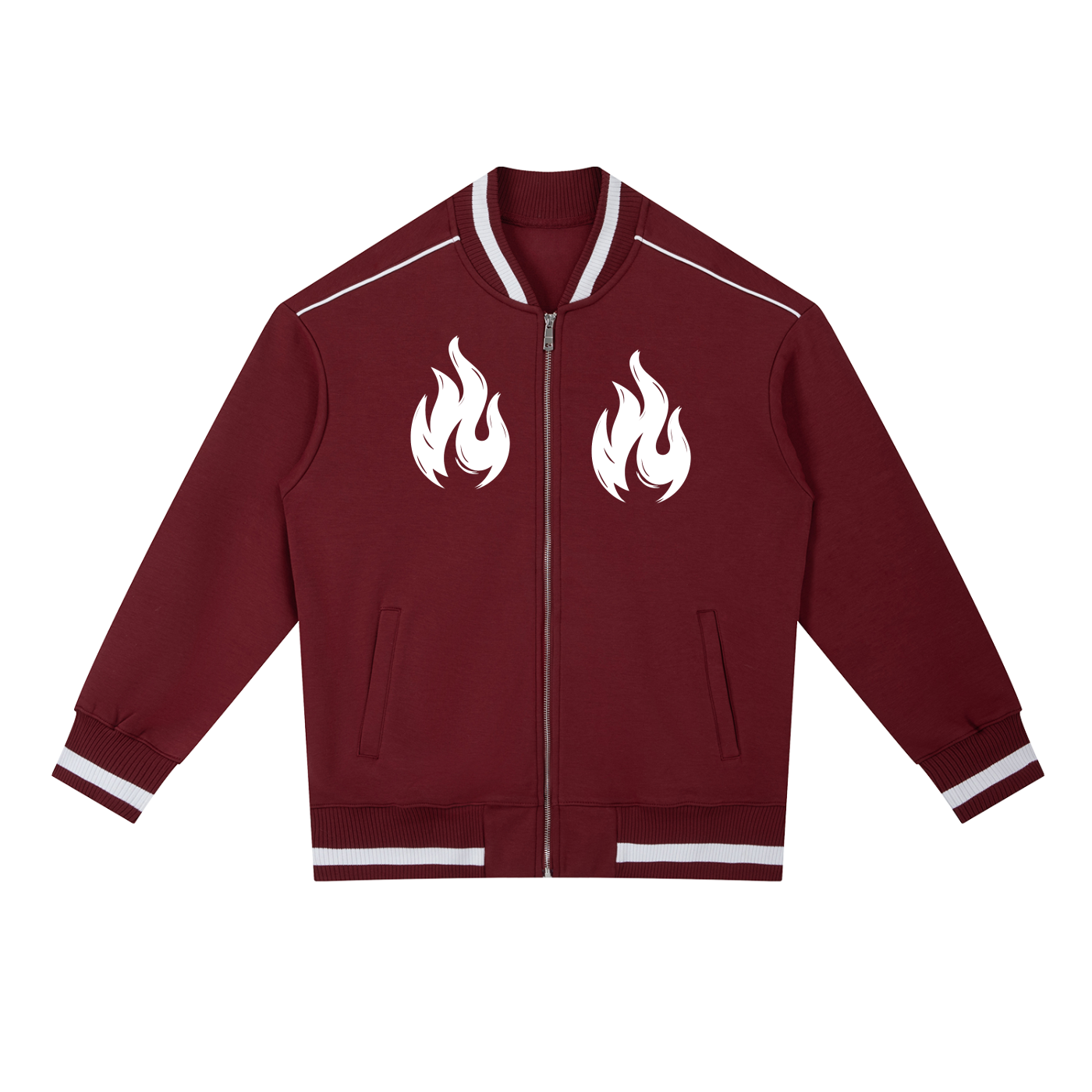 Contrast Piping Zip Bomber Jacket