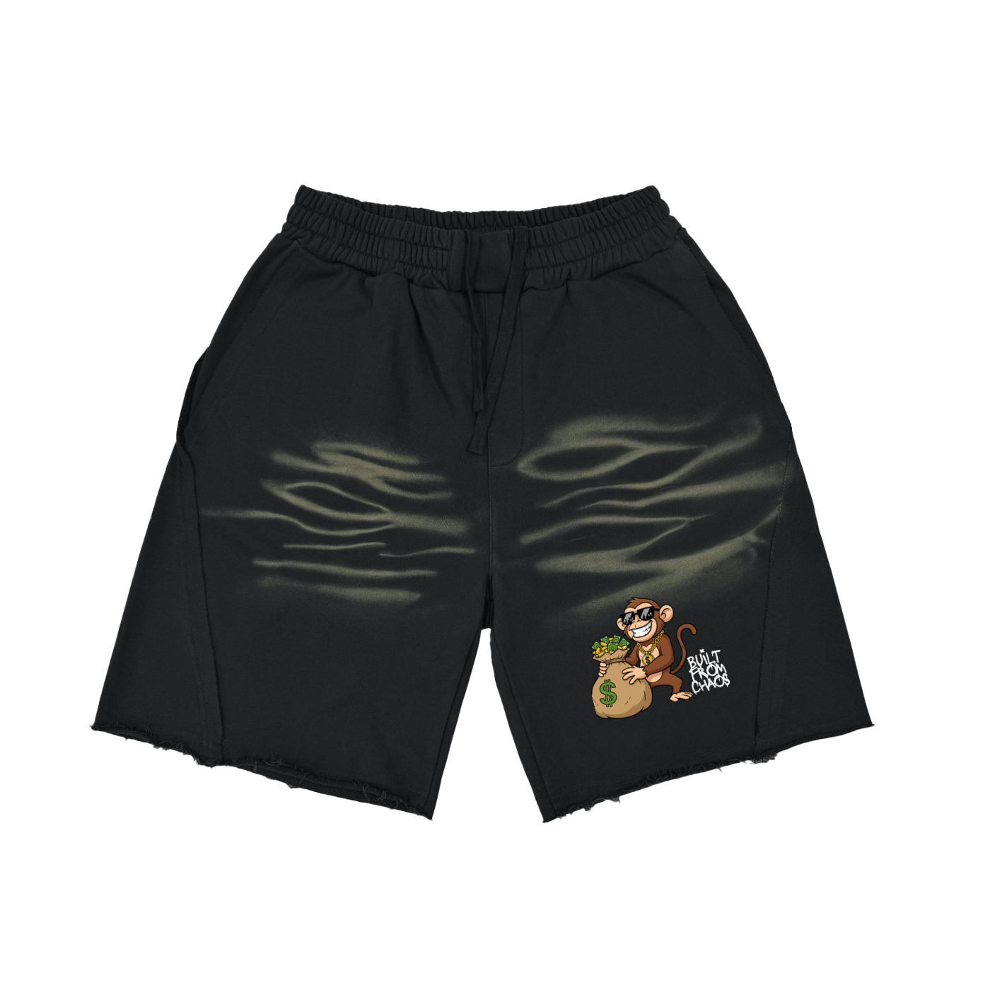 Vintage Washed Tiger Stripes Short Pants