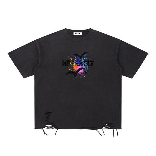 Meek & Fly Snow Washed Raw-Hem T-Shirt