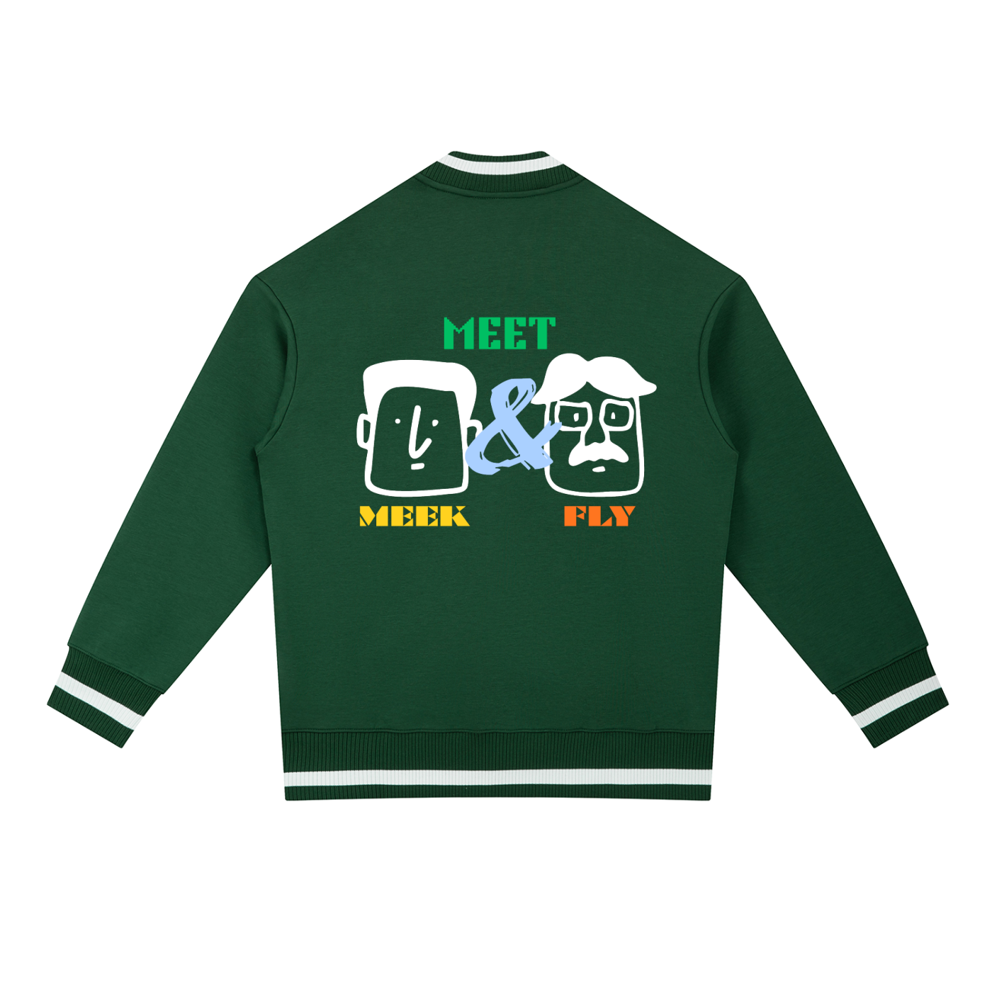 Contrast Piping Zip Bomber Jacket