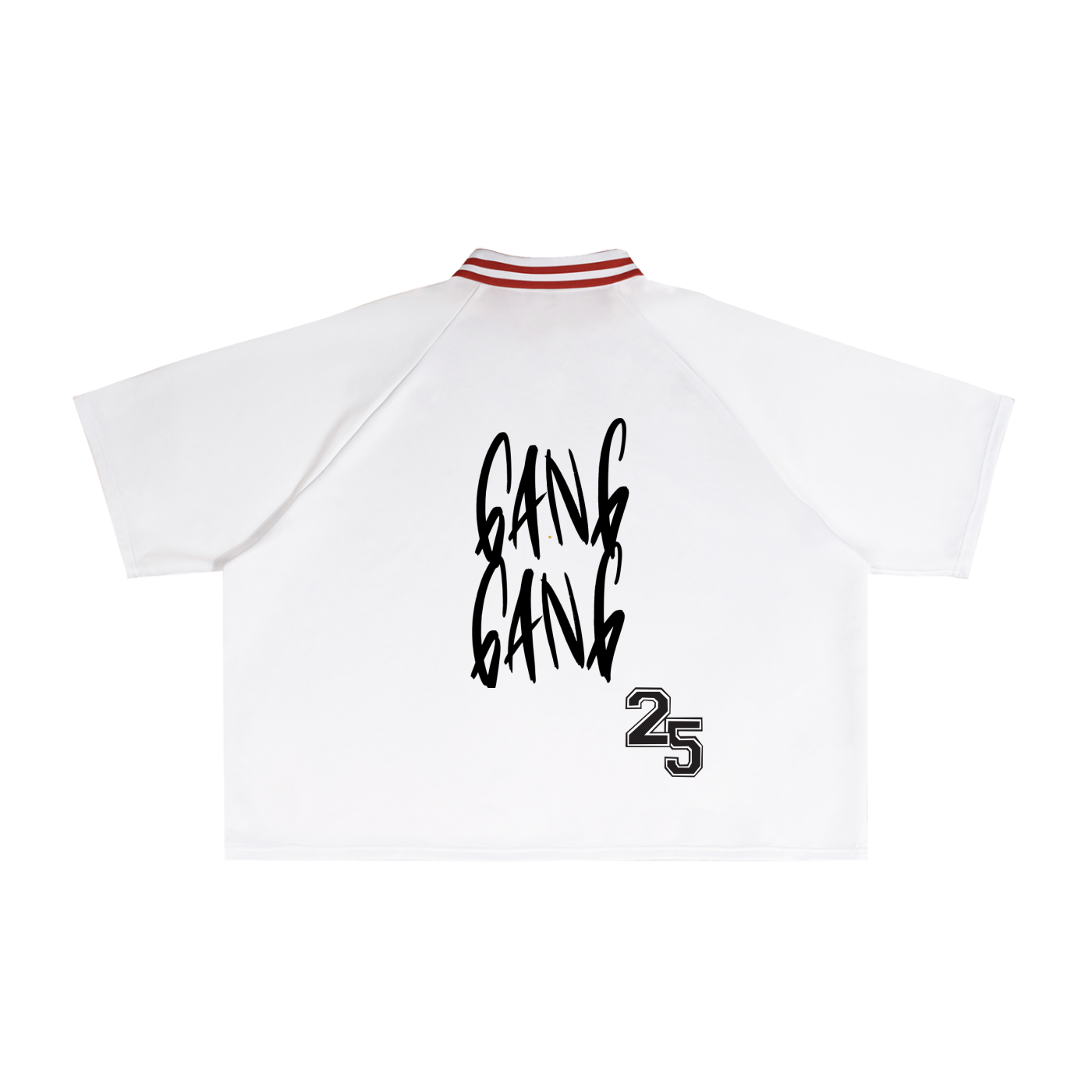 Contrast Lapel Collar Boxy T-Shirt