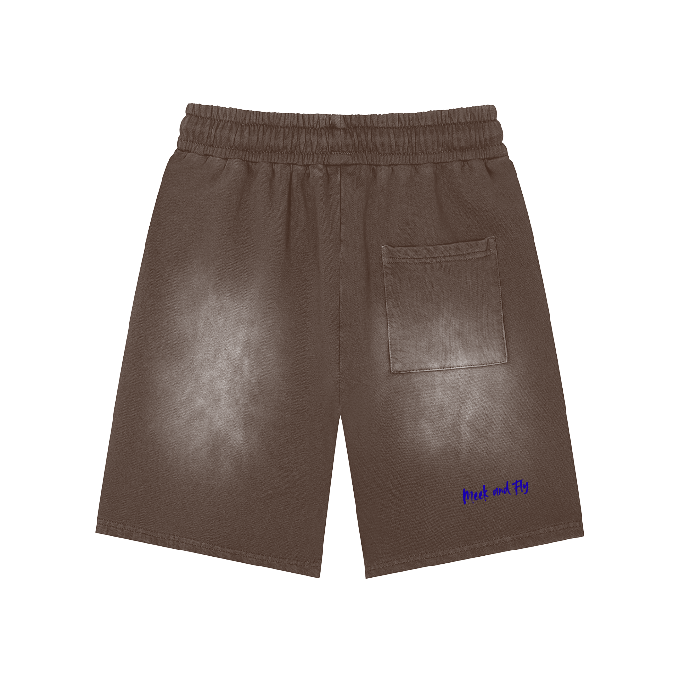 Rectangle Patch Monkey Washed Shorts