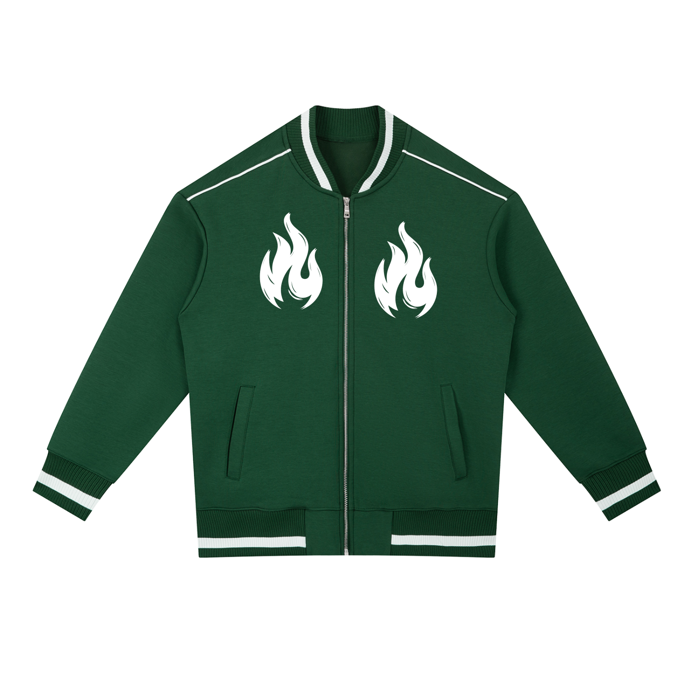 Contrast Piping Zip Bomber Jacket