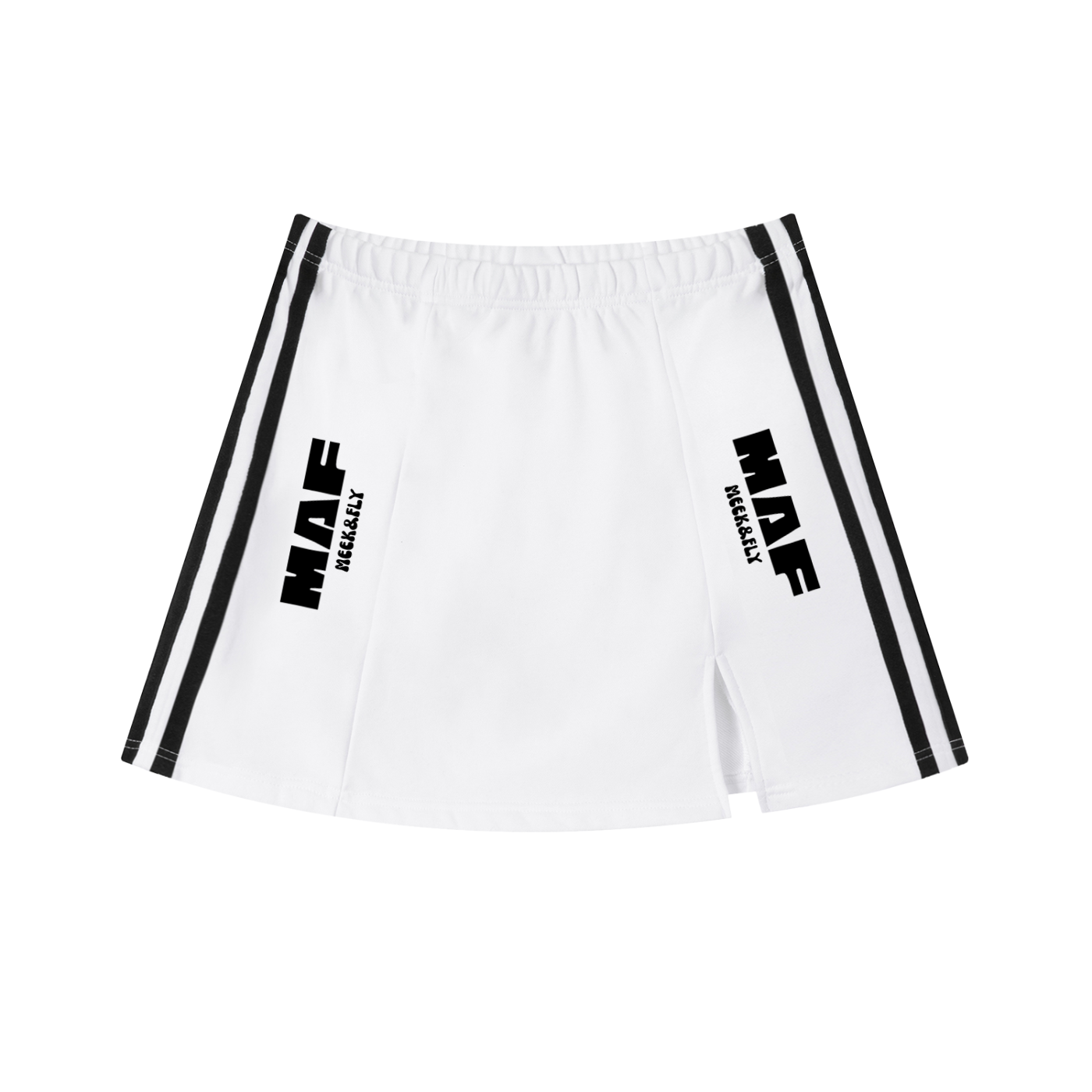 Contrast Side Stripe Slit Skirt