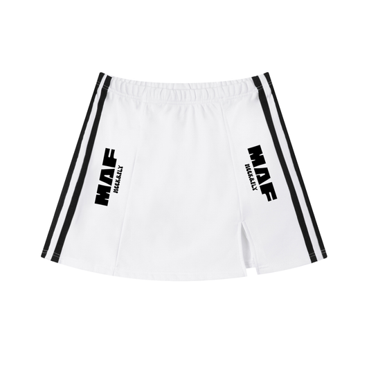 Contrast Side Stripe Slit Skirt